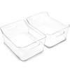 BINO Plastic Storage Bins Large 2 Pack Clear THE SOHO COLLECTION Pantry Organizers and Storage Containers Fridge Organiz