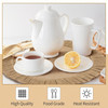 Gejoy Round Burlap Placemats Wood Bead Napkin Rings with Dinner Napkins Cloth Jute Heat Resistant Placemats Boho Wooden