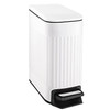 TIPGO Slim Bathroom Trash Can with Lid Soft Close Step Pedal 6 Liter 16 Gallon Stainless Steel Trash Bin Small Garbage C