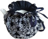 Cotton Tea Cozy Navy Floral Tea Pot Warmer Vintage Decorative Dust Proof Teapot Cover with Insulation Pad to Keep Tea Wa