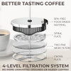 Cafe Du Chateau Stainless Steel French Press Coffee Maker 34 oz Easy to Use Insulated Coffee Press with 4Level Filtratio