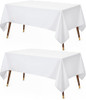 Utopia Kitchen Rectangle Table Cloth 2 Pack60x102 Inches White Tablecloth Machine Washable Polyester Table Cover for Din