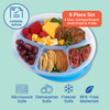 Bentgo Easyboxes 4Compartment Oval Containers Patented Design 8Piece Set 4 Trays 4 Fitted Lids Seal in Freshness Reusabl