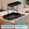 NATURES SOURCE 2 Pack Under Sink Organizer 2 Tier Sliding Cabinet Organizers MultiPurpose Sink Storage Basket LShape Nar