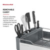KitchenAid Large Capacity Full Size Rust Resistant Dish Rack with Angled Drain Board and Removable Flatware Caddy Light