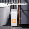 MOPALL Small Bathroom Trash Can with Lid 26 Gallons 10 L Slim Plastic Garbage Bin with PopUp Lid Mini Waste Basket Can D