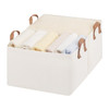 StorageWorks Fabric Storage Bins Large Storage Baskets for Shelves Closet Organizers and Storage Bins with Metal Frame H