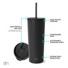 Simple Modern Insulated Tumbler with Lid and Straw Iced Coffee Cup Reusable Stainless Steel Water Bottle Travel Mug Gift