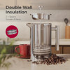 MuellerLiving French Press Coffee Maker 34oz Stainless Steel French Press Coffee 4 Filter Heat Resistant Double Insulate
