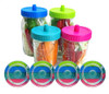 Mason Jar Fermentation kit for Wide mouth Mason Jar with 4 Glass Weight and 4 Fermenter Caps Pickle Pipes Jars Not Inclu
