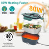 SOHIDA Electric Lunch Box Food Heater 80W Portable Warmer for Car Truck Work with 304 Stainless Steel Container 12V24V11