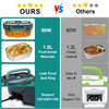 SOHIDA Electric Lunch Box Food Heater 80W Portable Warmer for Car Truck Work with 304 Stainless Steel Container 12V24V11