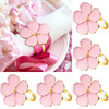 Patelai 12 Pcs Pink Flower Napkin Rings Set Holiday Floral Napkin Ring Holder Gold Serviette Buckle Gift for Wedding Bir