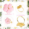 Patelai 12 Pcs Pink Flower Napkin Rings Set Holiday Floral Napkin Ring Holder Gold Serviette Buckle Gift for Wedding Bir