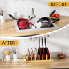 Bamboo Pot Lid Organizer Pot Lid Holder Pot and Pan Organizer Drawer Organizer for Pot Lids Pans Cutting Boards Baking S