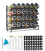 SpaceAid Spice Rack Organizer with 24 Spice Jars 386 Spice Labels Chalk Marker and Funnel Set for Cabinet Countertop Pan