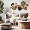 Tatuo 11 Pcs Boho Wall Basket Decor Decorative Bulrush Woven Basket Wall Decor Art Round Farmhouse Hanging Baskets for K