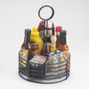 GET 431860 Black Round Stainless Steel Condiment Caddy Iron Teflon Coated Table Caddies Collection