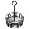 GET 431860 Black Round Stainless Steel Condiment Caddy Iron Teflon Coated Table Caddies Collection