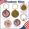 Sayglossy 24 Sets American Flag Gifts Bulk Flag Ballpoint Pens Time Gem Keychain Keychains Patriotic Bookmarks Souvenirs