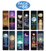 Creanoso Be Positive Inspirational Sayings Moon Bookmark Cards 60Pack Premium Gifts Bookmarks for Bookworm Stocking Stuf