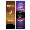 Creanoso Be Positive Inspirational Sayings Moon Bookmark Cards 60Pack Premium Gifts Bookmarks for Bookworm Stocking Stuf