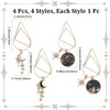 CRASPIRE 4 Styles Acotar Bookmarks Metal Star Moon Paperclip Paper Clips Reading Reader Inspirational Witchy Mystical Pe