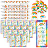 AmazingSpark 30 Sets Inspirational Rainbow Pencil and Eraser Bookmark Valentines Party Favors Motivational Encouragement
