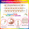 AmazingSpark 30 Sets Inspirational Rainbow Pencil and Eraser Bookmark Valentines Party Favors Motivational Encouragement