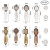 SUNNYCLUE 16PCS 8 Styles Mixed Color Bookmark Pendant Tray Kit Include 8pcs Oval Round Metal Bookmark Cabochon Setting w