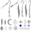 SUNNYCLUE 1 Box DIY 6 Sets Metal Bookmark Kit Book Marks Bulk Hook Bookmarker Lucky Sun Star Moon Charms Vintage Alloy B