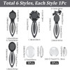 SUNNYCLUE 1 Box 12Pcs DIY 6 Sets Cabochon Bookmarks 6Pcs Bookmark Blanks with 6Pcs Glass Cabochons DIY Bookmark Kits Flo