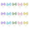 SUPERFINDINGS 15Pcs 5 Colors Bow Paper Clips Golden Metal Paperclips 29x27in Planner Clips Soft Cloth Bowknot Bookmarks