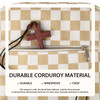 Bible Cover Case for Women Corduroy Bible Case for Girls Checkered Large Bible Cover with Handle Bible Study Supplies Ac
