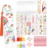 30 Set Acrylic Bookmark Blanks Set with 30 Booklover Theme UV DTF Stickers 30Pcs of 6Color Tassels 30 Ribbon 30 Holograp