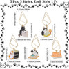 CRASPIRE 5Pcs Gold Paper Clips with Cat Alloy Enamel Pendants Paperclips Alloy Mini Bookmarks for Office School Supplies