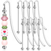 Dunzoom 8 Pcs Beadable Bookmarks DIY Metal Blank Bar Bookmark for Beads Modern Beaded Craft Jewelry Pendant Charm Gift f