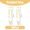 SUPERFINDINGS 30Pcs Imitation Pearl Beads Bookmarks Iron Paper Clips Golden 57mm Long Planner Clips Page Markers for Sch