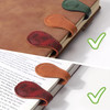 Palksky Magnetic Bookmarks 3PCS Genuine Leather Bookmark Vintage Book Mark for Women DoubleSided Magnetic Page Markers L