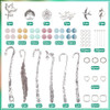 SUNNYCLUE 1 Box 6 Sets Metal Bookmark Making Kit Bookmark Making Kits Silver Agate Crystal Vintage Birds Flowers Spring