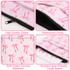 Whaline Pink Bow Book Cover Coquette Bowknot Book Sleeve with Zipper DoubleSided Books Pouch Protector for Back to Schoo