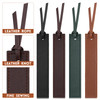 kdafio 4 Pcs Leather Bookmark Classic Stitched Bookmark with Leather Rope Bookmarks for Men Handmade Stitched Book Marks