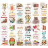 Haooryx Book Lovers Bookmarks 120Pcs Watercolor Paper Bookmark Humor DoubleSided Reading Page Marker Tracker Book Readin