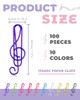 YETOOME 100 Pcs Music Paper Clips Metal Musical Notes Shaped Bookmark Clips for Desk Bookmark Office School Notebook 10