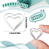 100pcs Mini Cute Love Heart Paper Clips Stainless Steel Metal Small Bookmarks for Sorting Organizing Crafts Papers Kids