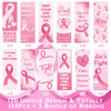 Haooryx Breast Cancer Awareness Bookmarks 123Pcs Pink Power Fight Breast Cancer Book Marks Keep Calm and Fight On Breast