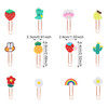 yueton 24PCS Cartoon Paper Clips Cute Animal Fruit Flower Small Paperclips Silicone Metal Bookmark Clips File Note Clips