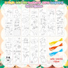 ANGOLIO Cat Coloring Bookmarks for Kids 123Pcs DIY Blank Bookmark Set for Art Crafts Classroom Rewards Party Favors Crea
