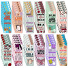 Fumete 60 Pieces Pink Spicy Words Double Sided Magnetic Bookmarks Cute Cartoon Pattern Bookmarks Magnet Page Spicy Words
