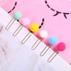 NUOBESTY 30pcs Plush Ball Paper Clips Colored Paper Clips Decorative Paper Clip Mini Bookmark Paper Clips for Paper Offi